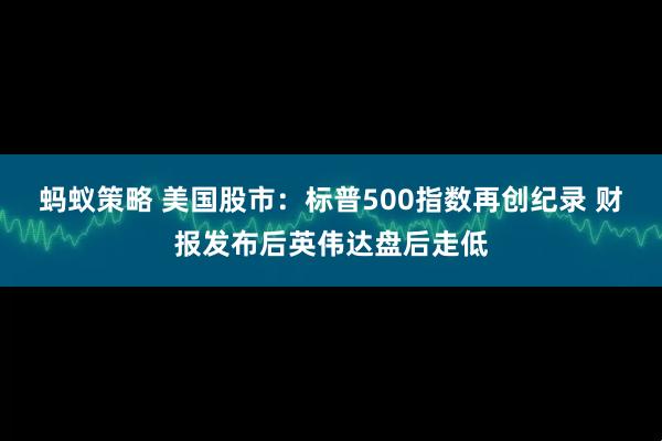 蚂蚁策略 美国股市：标普500指数再创纪录 财报发布后英伟达盘后走低
