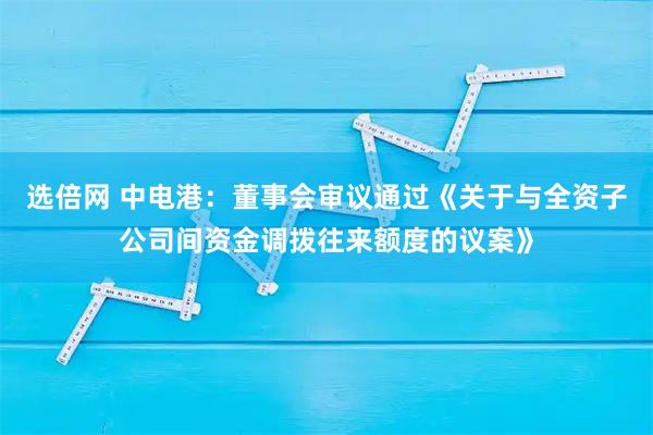 选倍网 中电港：董事会审议通过《关于与全资子公司间资金调拨往来额度的议案》